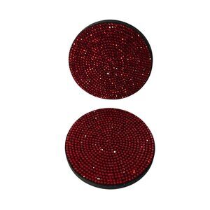 2 pcs Red Diamond Rubber Auto Car Coaster for Cup Holders New Sealed
